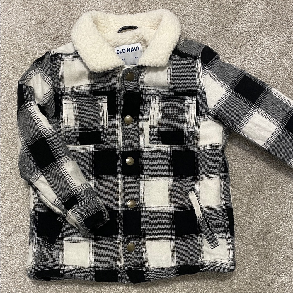 Old Navy Kids Black and White Checkered Jacket